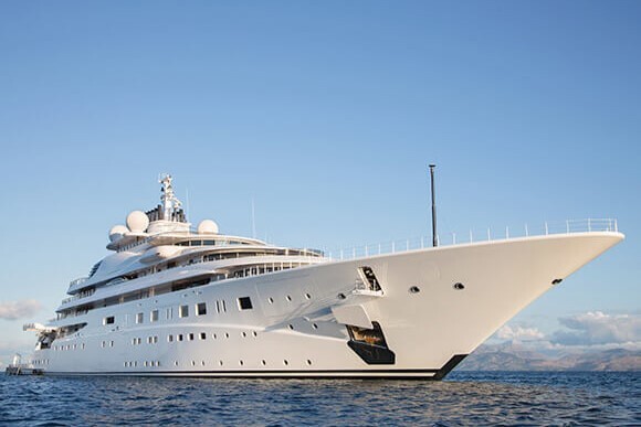 a white yacht at sea