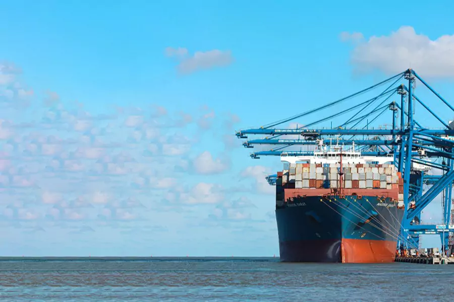 Cargo ship in the docks